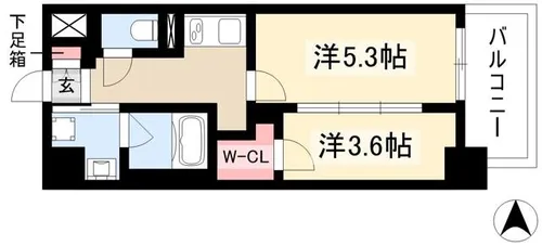 2Kの間取り画像