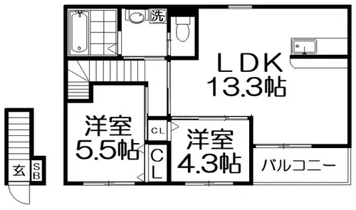 アバンダントヒルズ【2階】の間取り