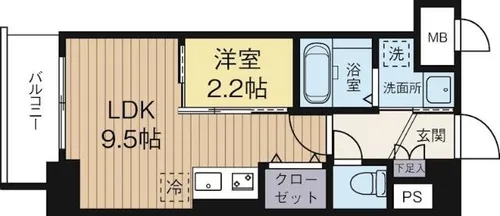 福岡県福岡市中央区赤坂1丁目【マンション】の間取り