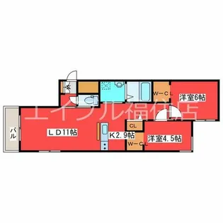 エフュート福住【2階】の間取り