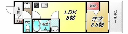 Mv.ms大阪新加美【5階】の間取り