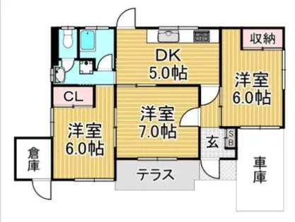 福岡県大野城市瓦田1丁目【一戸建】の間取り