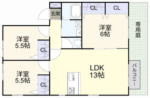 フォレストハイツ C棟【102号室】の間取り
