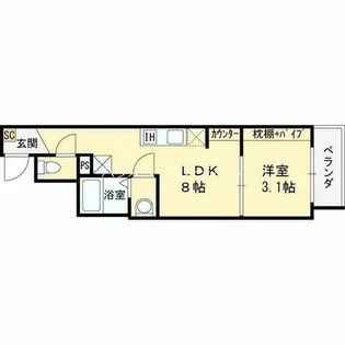 ルミナス尼崎【3階】の間取り