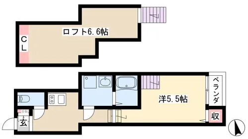 Solatio鳥羽見【2階】の間取り