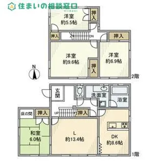 愛知県岡崎市本宿町字下トコサフ【一戸建】の間取り
