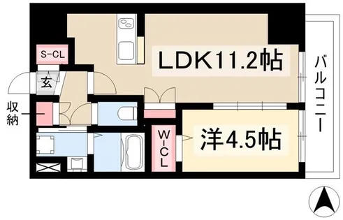 プレイズシード名古屋亀島【6階】の間取り