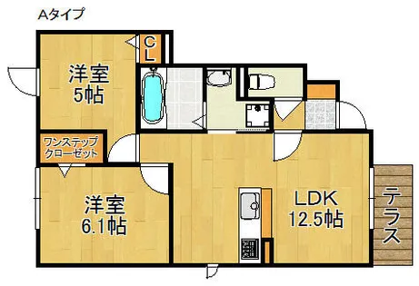 クレアA棟【1階】の間取り