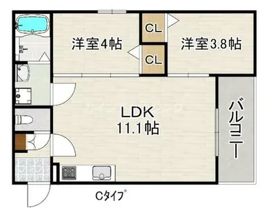 Leclerc IzumisanoⅡ【3階】の間取り