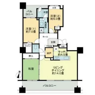 ライオンズマンション知事公館前【13階】の間取り