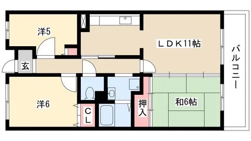 コートアルカディア B棟【105号室】の間取り