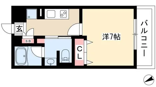 フレールコート東別院【8階】の間取り