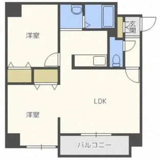 N6ウエスト11・M【9階】の間取り