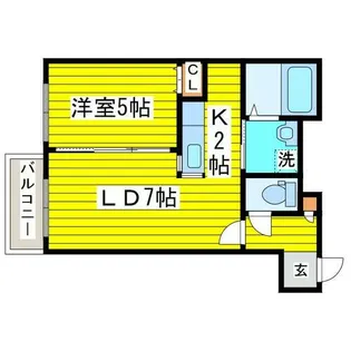 1LDKの間取り画像