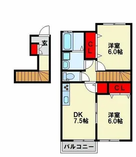 福岡県北九州市若松区浜町2丁目【アパート】の間取り