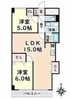Kスクエアサウス【7階】の間取り