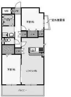 2LDKの間取り画像