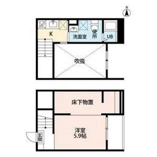 アルナージ川西【203号室】の間取り