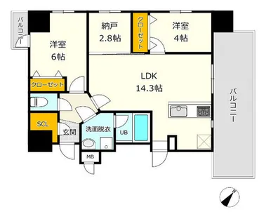 Modern Aspiration平尾駅前【4階】の間取り