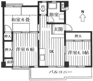 五番町ハイツB棟【3階】の間取り