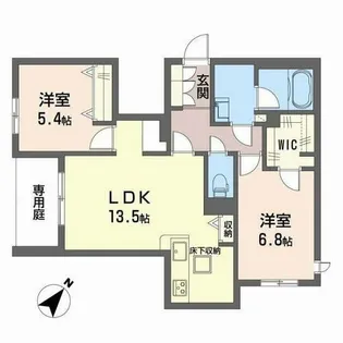 カーサ ジリオ【1階】の間取り