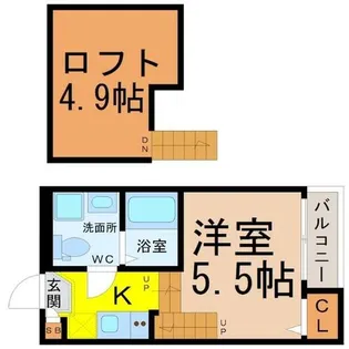 ハーモニーテラス城木町II【2階】の間取り