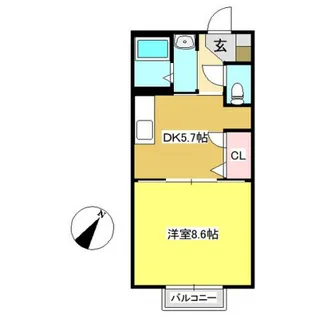 ディアスちからA【201号室】の間取り