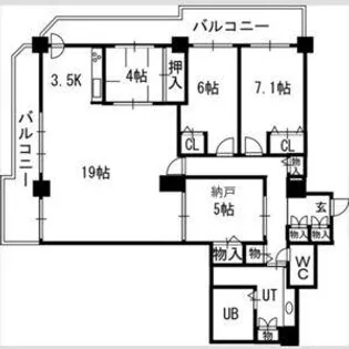 知事公館前タワーレジデンス【20階】の間取り