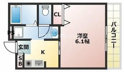 ルー・エーベル潮江壱番館【3階】の間取り