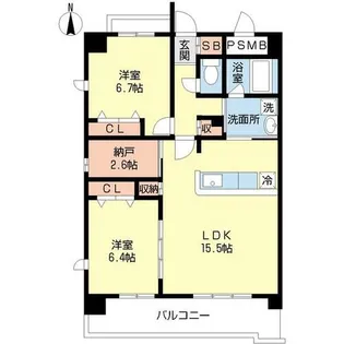 アウローラ姪浜【0203号室】の間取り