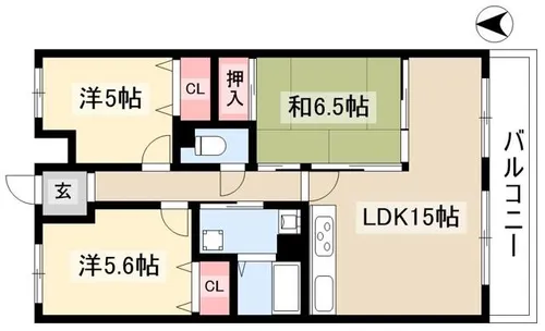 シティ・ライフ グランヴィーネ星ヶ丘 A棟【2階】の間取り