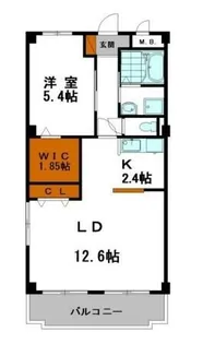 1LDKの間取り画像