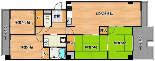 ハイム北鈴蘭【3階】の間取り