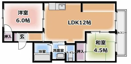 K.ひるさいどてらすC棟【2階】の間取り