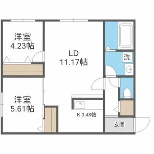 ヴォーネン幌西【1階】の間取り