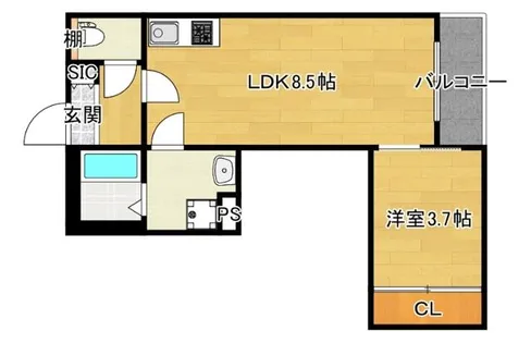ハーモニーテラスRen相川【1階】の間取り