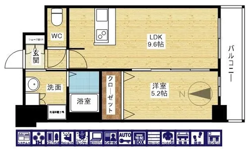 ディームス江坂【1階】の間取り