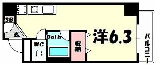 眺港苑【4階】の間取り