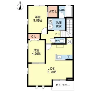 プリーマ今宿Ⅲ【0201号室】の間取り