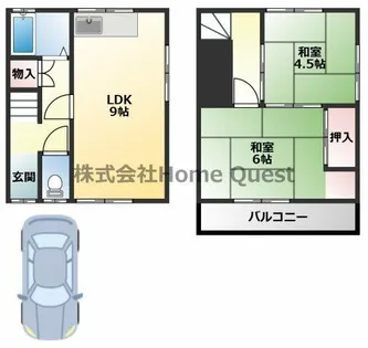 大阪府八尾市松山町1丁目【テラスハウス】の間取り