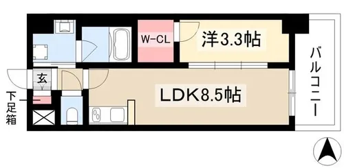 1LDKの間取り画像