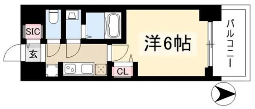 1Kの間取り画像