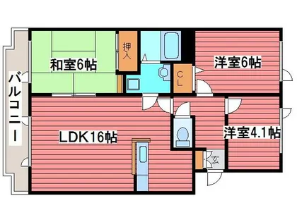 ウエストヒルズ参番館【2階】の間取り