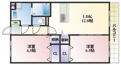 ユーミー雅び【102号室】の間取り