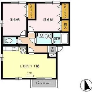 サンコート札木【202号室】の間取り