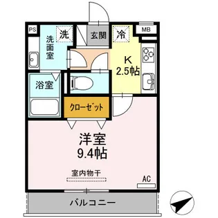 ヒールコート【102号室】の間取り