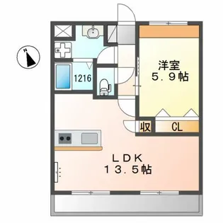 ヴァン ベール【2階】の間取り