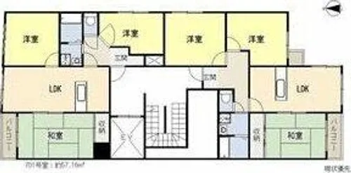 ヴィラパーク本町【601号室】の間取り