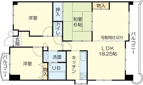 ロイヤルコーポ姫路北条【3階】の間取り