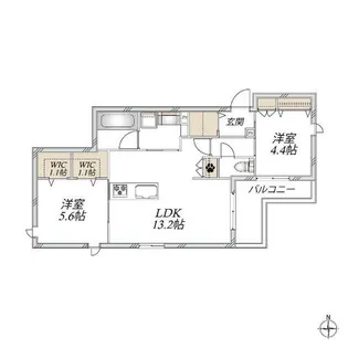 Forena Court 塚口 West【401号室】の間取り